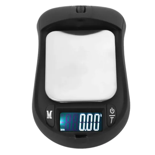 Vista 5 de Báscula digital de bolsillo electrónico portátil de 7.05 oz/0.00 oz, báscula de ratón óptica para computadora, herramienta de pesaje de té de joyería