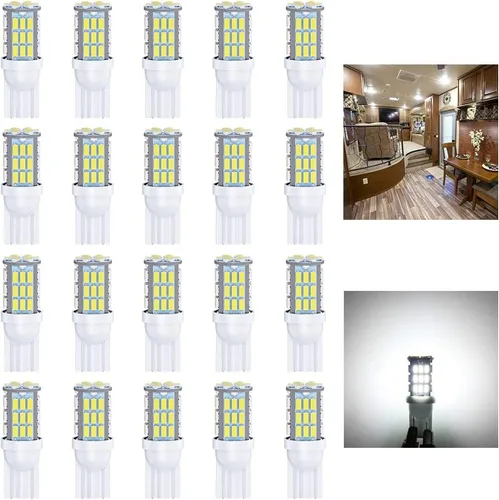 Vista 8 de Antline Bombillas LED T10 921 194 168 de color blanco frío, paquete de 20 unidades, superbrillantes 3014 42-SMD LED de repuesto de 12 voltios