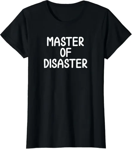 Vista 37 de Camiseta divertida con texto en inglés "Master Of Disaster