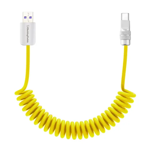 Vista 30 de chubbycable Curly Chubby - Cable de carga rápida USB C en espiral de 240 W, cable de carga retráctil trenzado duradero para automóvil compatible