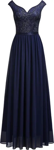Vista 5 de Miusol Vestido largo formal de fiesta de noche con cuello en V profundo para mujer