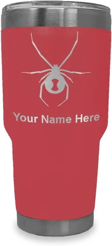 Vista 38 de LaserGram Vaso aislado al vacío de 20 onzas, araña viuda negra, grabado personalizado incluido (negro)