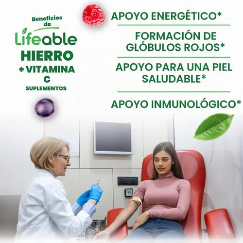 Vista 3 de Lifeable Gomitas de hierro para mujeres y hombres, 20 mg con vitamina C