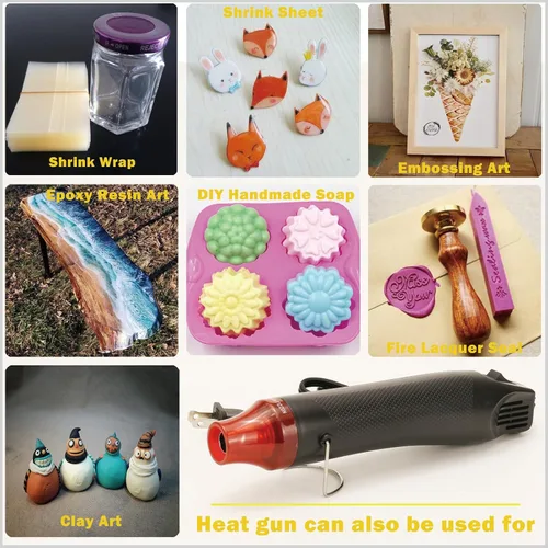 Vista 6 de Mini pistola de calor + kit de tubo termorretráctil, pistola de calor de 300 W y 392 °F para tubos retráctiles, envoltura retráctil, conectores