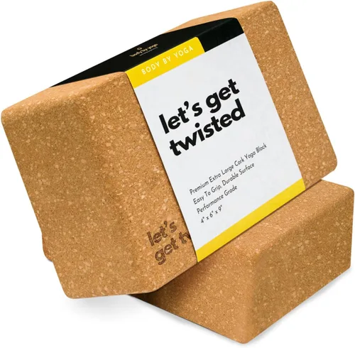 Vista 15 de Cork Yoga Blocks 2 Pack – High Density Non Slip with Select Cork Grain for Chip-Resistant Durability Extra Thick 4” for Support & Stability