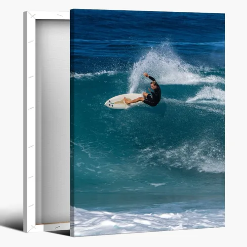 Vista 16 de Póster retro de surf fresco, arte de pared en blanco y negro, pósteres estéticos de habitación, arte de pared vintage del océano, pintura en lienzo