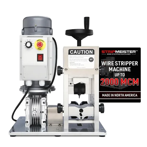 Vista 8 de StripMeister Máquina peladora de cables industrial E2000x - Tamaño de cable de hasta Ø3-1/8", sin atascos, pelacables automático con motor de CC