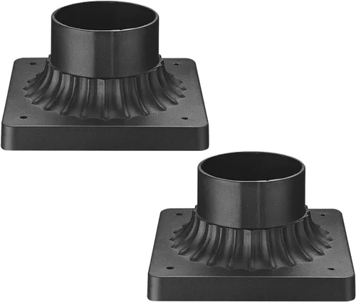 Vista 7 de Darkaway Soporte de base de poste para exteriores, adaptador de luz de poste de 3 pulgadas, base de montaje en muelle con acabado negro mate