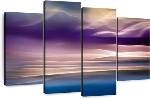 Vista 13 de Elefante Stock - Arte de pared Slocan Lake II - Lienzo horizontal de varios paneles - Decoración de pared de sala de estar de 4 piezas - Arte