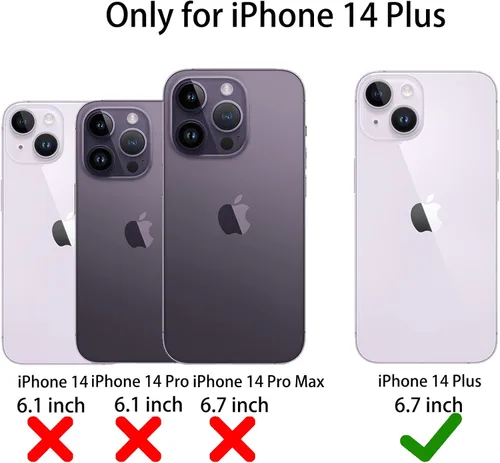 Vista 7 de para iPhone 14 Plus Funda con 2 Protectores de Pantalla, Funda Resistente a Caídas y a Prueba de Golpes, Resistente de 3 Capas, Militar, Duradera