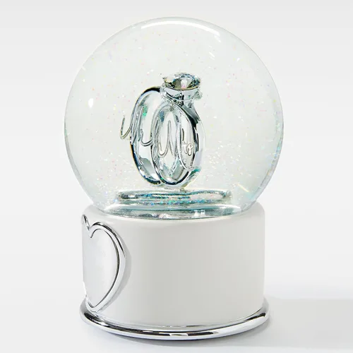 Vista 6 de COSAS RECORDADAS Compromiso Mr. & Mrs. Anillo de boda Globo de nieve