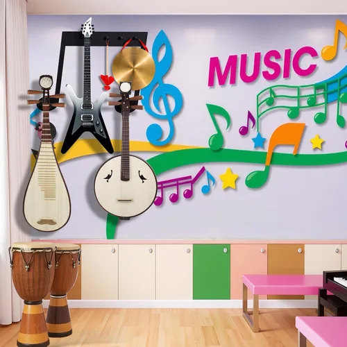 Vista 6 de Soporte de pared multifuncional con 3 ganchos para guitarra y notas