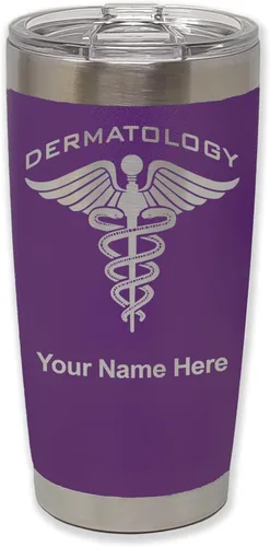 Vista 23 de LaserGram Vaso aislado al vacío de 20 onzas, dermatología, grabado personalizado incluido (negro)