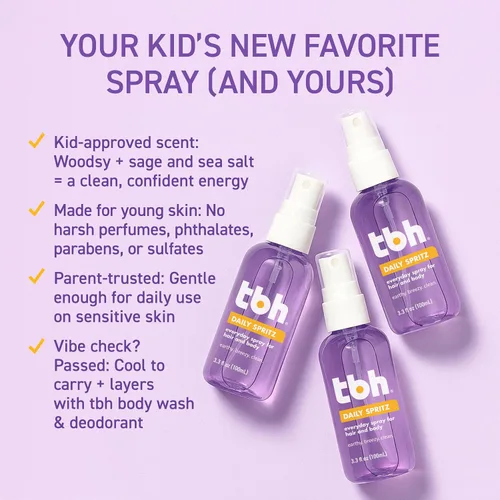 Vista 3 de TBH Set de cuidado del cabello y el cuerpo para niños y adolescentes – Champú, acondicionador y gel de baño con ingredientes naturales – Sin