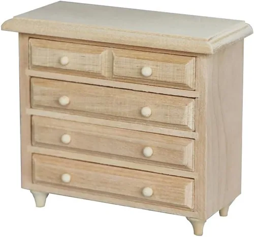 Vista 6 de AirAds Dollhouse 1:12 muebles en miniatura aparador cajón mesa madera sin terminar