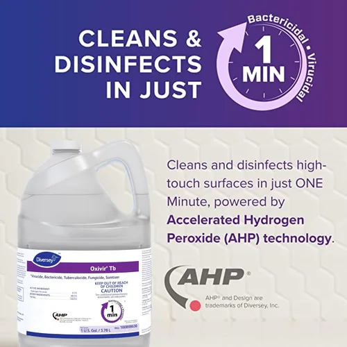 Vista 7 de Oxivir Diversey Tb Limpiador desinfectante, 1 gal, paquete de 4