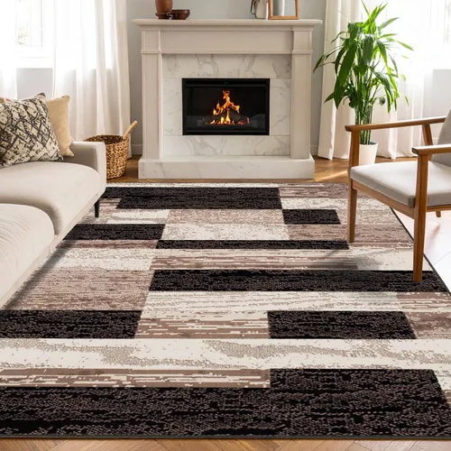 Vista 33 de Superior - Alfombra de pasillo, reverso de yute, moderna, geométrica, para dormitorio, oficina, sala de estar, entrada, suelo de madera dura