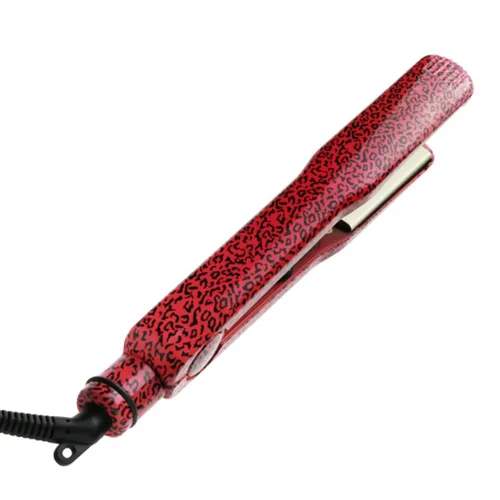 Vista 4 de ISO Beauty - Plancha iónica de titanio, leopardo rosa, 1 pulgada x 3 pulgadas Pink Leopard