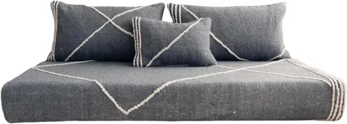 Vista 11 de arabicsofa Sofás de Suelo Coloridos de Estilo Marroquí – Cojines de Suelo Modulares Hechos a Mano (Beige 16, Sofá de Suelo de 4 pies)