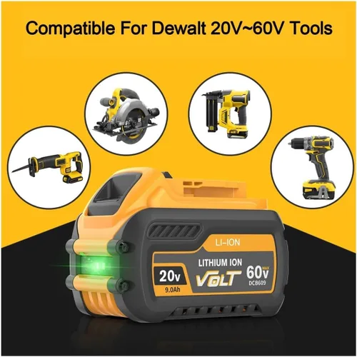 Vista 5 de OUTMX Baterías 9Ah compatibles con batería Dewalt 20V/60V Herramientas eléctricas DCB609 DCB606 DCB200 DCB182 (1BAT)