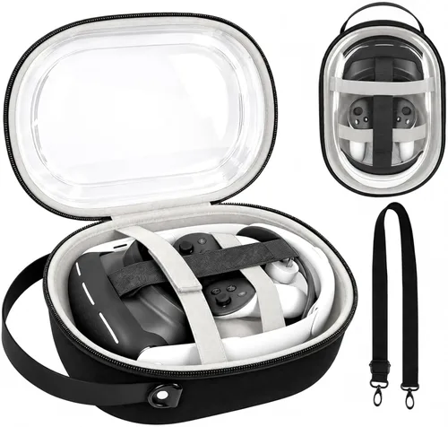 Vista 8 de Comecase - Funda rígida para auriculares Meta Quest 3S/3/Quest 2, color negro Pre-Cut Foam Fits Without Trimming, Stores Headset, Controllers and