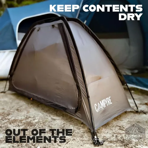 Vista 3 de Organizador de camping para tienda de campaña y RV con solapa con cremallera, almacenamiento de 9 estantes. Organizador de zapatos para RV