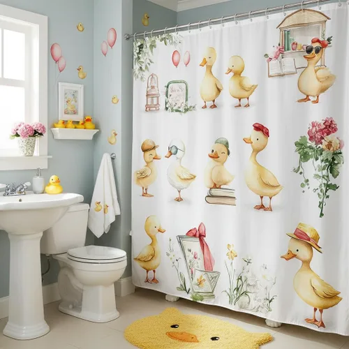 Vista 19 de Castle Fairy Watercolr - Cortina de ducha de tela de carreras de caballos, cortinas de ducha de juego de caballos para baño, cortina de ducha
