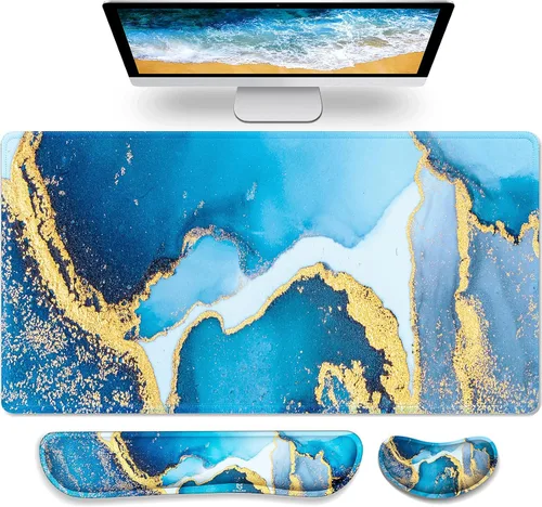 Vista 26 de Gimars Reposamuñecas para mouse, soporte de muñeca Pop It Fidget para aliviar la presión del mouse, almohadilla ergonómica de espuma viscoelástica