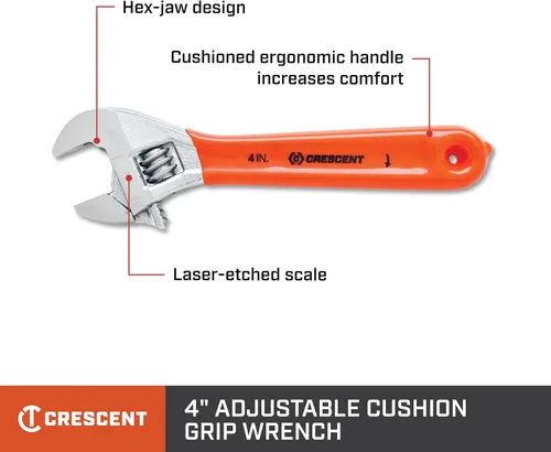 Vista 2 de Crescent 4" Llave de Empuñadura de Almohadilla Ajustable - Tarjetado - AC24CVS