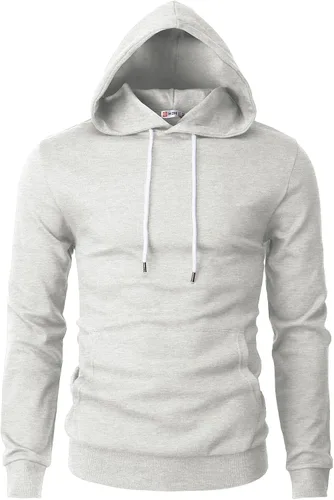 Vista 31 de H2H Sudadera con Capucha Tipo Pullover para Hombre, Ligera, de Manga Larga, con Bolsillo Canguro, Ajuste Ceñido, Básica, Casual, Suéter