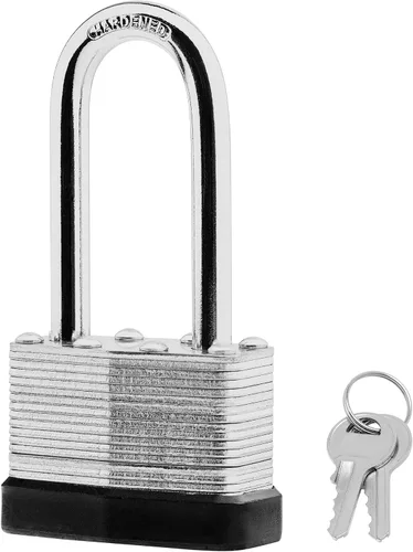 Vista 2 de SafiSwords Paquete de 3 candados de acero laminado con llaves iguales, 1-3/4 pulgadas de ancho, juego de candados largos resistentes con las mismas