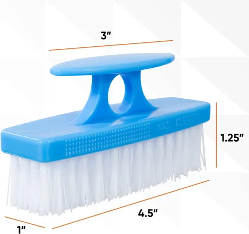 Vista 2 de Superio Cepillo de uñas para limpiar uñas, dedos de pies y pies, cepillo rígido multiusos, color azul