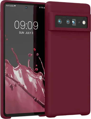 Vista 10 de kwmobile Funda Compatible con Google Pixel 6 Pro - Funda de teléfono de silicona TPU con acabado suave - Azul Arrecife