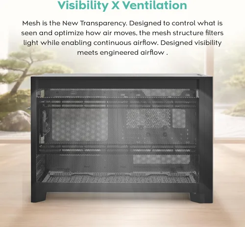 Vista 6 de MONTECH Funda para PC Micro ATX de 22.7 L, chasis modular de malla de alto flujo de aire para construcciones de aire, líquidos o SFF, soporte de TEN