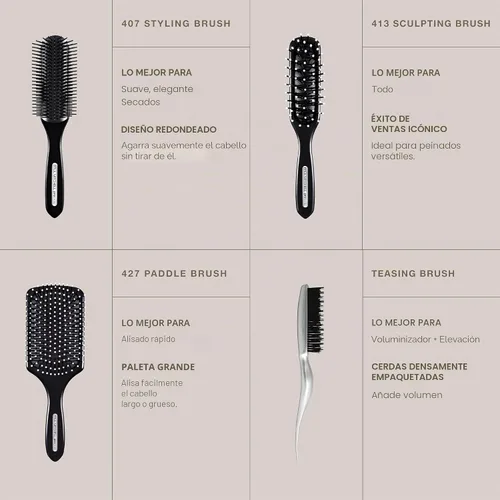 Vista 3 de Paul Mitchell Pro Tools 407 Cepillo de peinado, cepillo de cerdas de nailon que crea una variedad de peinados, para todo tipo de cabello