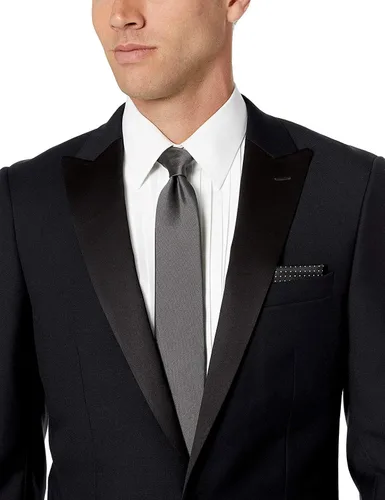 Vista 2 de Adam Baker Conjunto de traje de esmoquin formal de dos piezas de ajuste moderno de un solo pecho para hombre