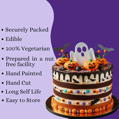Vista 4 de Confect Mezcla de espolvorear de Halloween – Bolas de discoteca blancas, naranjas, moradas, negras y verdes, ojos de caramelo y jimmies – Gránulos