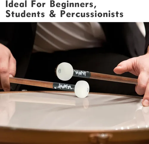Vista 6 de Timbal, mazo de lana de fieltro de tambor, mango de arce, instrumento de percusión, accesorios para marimba, xilófono, glockenspiel, ideal
