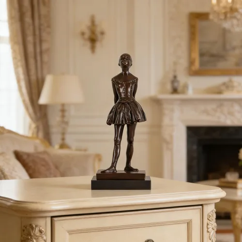 Vista 3 de Estatua de bronce de catorce años de bailarina de Degas Ballerina Art Famosa escultura réplica decoración del hogar regalos