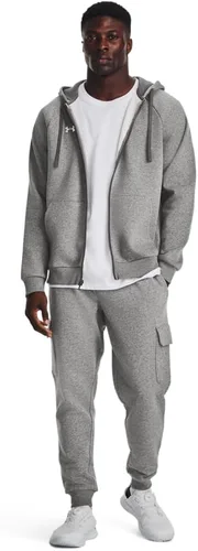Vista 3 de Under Armour - Sudadera Rival de vellón para hombres, con capucha y cierre con cremallera completa