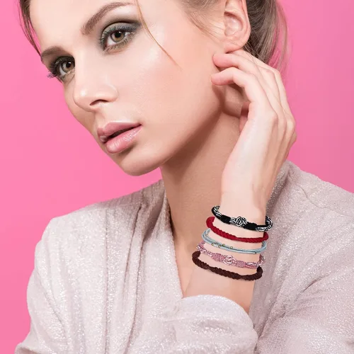 Vista 3 de Giegxin 40 ligas para el cabello de Galentines Day Boho para mujer, 10 estilos, lindas pulseras para cola de caballo, banda elástica suave