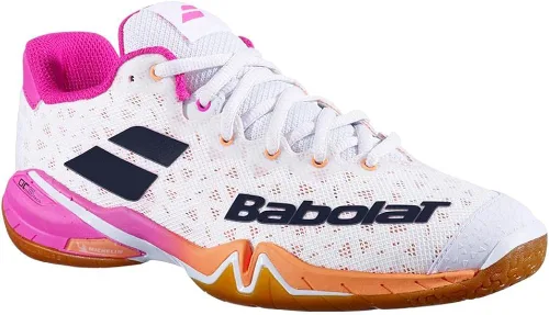 Vista 2 de Babolat Shadow Tour - Zapatos de bádminton para mujer BlancoRosa