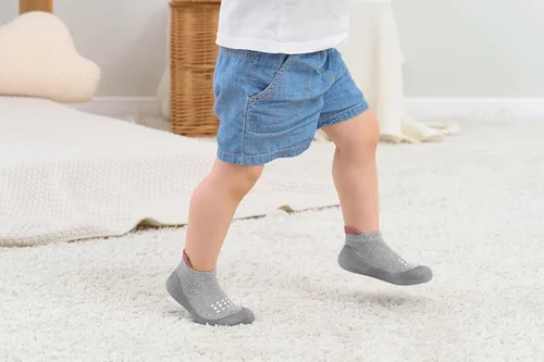 Vista 6 de Hstyle Baby Sock Shoes Toddler Non-Slip Slippers Infant Walking Shoes Soft Rubber Sole Sneakers for Baby Boys Girls