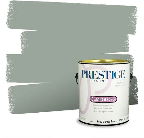 Vista 204 de Prestige Paints - Pintura exterior e imprimación en uno, 1 galón, plano, compatibilidad comparable con el color menta «Whipped Mint» de Behr