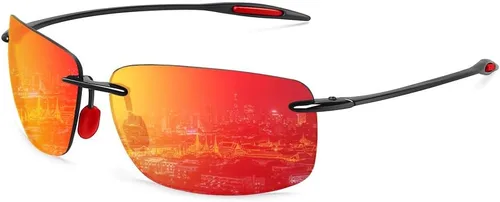 Vista 8 de WISTON Lentes de sol polarizados deportivos para hombres y mujeres, marco sin montura Tr90 para correr, pescar, béisbol, conducir, W8001