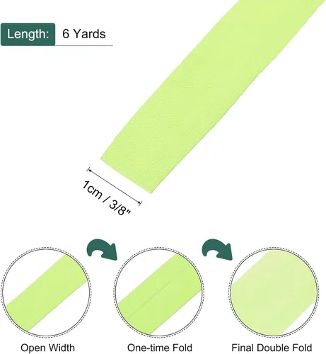 Vista 108 de MECCANIXITY Cinta al bies de doble pliegue de 1/2 pulgada de poliéster continuo a granel para costura, costura, dobladillo, encuadernación y Beige