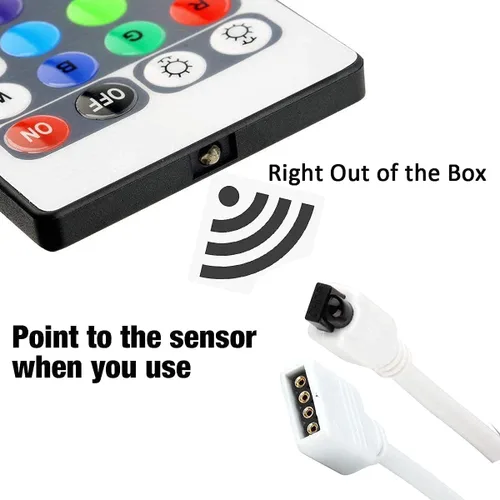 Vista 3 de Control remoto de tira de luces LED RGB de 44 teclas, reemplazo de control remoto IR para tira de luces LED SMD 5050 3528 2835 RGB (1 paquete)
