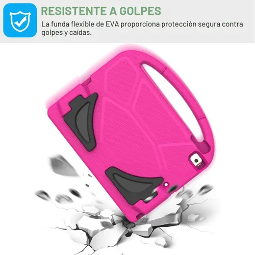 Vista 5 de SUPLIK Funda para niños para iPad de 9ª/8ª/7ª generación - 10.2 pulgadas 2021/2020/2019 Funda con protector de pantalla integrado, asa resistente a