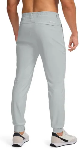 Vista 3 de Pudolla Pantalones deportivos de golf para hombre con bolsillos con cremallera, elásticos, ajustados, ligeros, casuales, para hombre