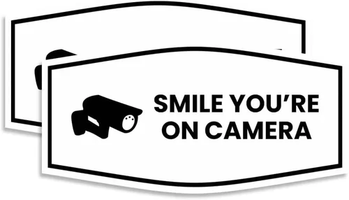 Vista 46 de Fancy Smile You're On Camera Letrero (negro) - Mediano (1 unidad)
